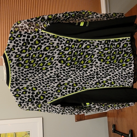 Piccadilly Jacket and matching tank, size  Sm, animal print black, cream green - Picture 6 of 16